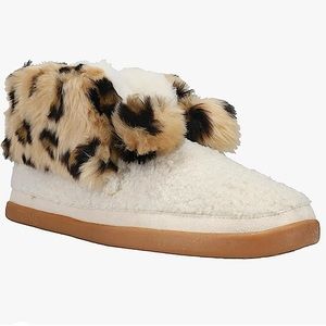 TOMS NWOT Celeste Cheetah Bootie Womens Beige Casual Slippers (Size 10)